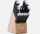 Ergonomic Epicure 17-Piece Cutlery Set - Durable Black Stainless Steel Knives.