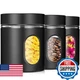 Mimorou 3Pcs Stainless Steel Canister Set Glass Windows Silver Kitchen Storage J