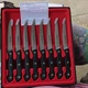 Maxam CTMX8 8-Piece Stainless Steel Serrated Steak Knives 5in Black Handle