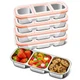 QCQHDU Snack Containers, Reusable Stainless Steel 3 Compartment Condiment Metal