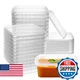 NYHI 40 Pack Square Clear Deli Containers with Lids Disposable BPA Free Square P