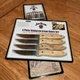 Jim Beam 4 Piece Steak Knife Set & 4 Double Prong Skewers