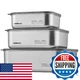Cookeep 3 Pack Stainless Steel Food Storage Containers with Lids 22oz 44oz 77oz