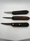Wood Handle Dexter 1376RHG & Unbranded Rustic Boning Utility Knives Lot Of 3 Old