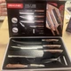  6-Piece Kitchen Knife Set Wood Handle Non-Stick w/ Peeler. Very Sharp!