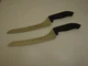 Dexter USA Set (2) 9" Offset Scalloped Slicer Bread Knives Black Factory Second