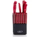 Oster Evansville Knives Set 14 Piece Red Hardwood Storage Block Stainless Steel