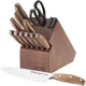 Chicago Cutlery Triple Rivet 13-Piece Knife Block Set Walnut Built In Sharpener