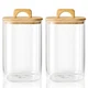 Sweejar 4 qt Large Jars with Bamboo Lids, 1 Gallon Glass Candy Jar with Lid, Sug
