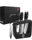 TUO Knife Block Set - 7 piece Kitchen Knife Set with Wooden Block, Kitchen Chef