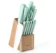 Martha Stewart Ergonomic Stainless Steel 14 Pc Wood Block Cutlery Set Free Ship