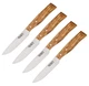 4 PACK LionSTEEL Single Steak Kitchen Knife 4" W.1.4116 Steel Blade Wood Handle