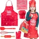 Baketivity Kids Chef Hat and Apron Set for Boys & Girls - One size, 