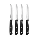 Farberware Triple-Riveted 4-Piece Steak Knife Set, High-Carbon 4 Piece, Black 