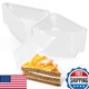 Goiio 100-Pack Cake Slice Plastic Containers 4.33" Hinged Lid Cheese
