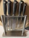 Mercer Culinary 5-Piece Knife Block Set Glass. High Carbon German Steel. M20707