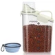 LEAWALK 3-5lbs Cat Dog Food Storage Container w/Nozzle, BPA-Free, Measuring Cup