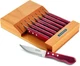 Tramontina 8 Pc Steak Knife Set with Folding Wood Block Porterhouse Stainless