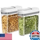 MR.SIGA Airtight Cereal Dispenser Set - 2x 1.3L Containers for Dry Goods/Nuts