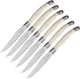 6pc Kitchen Steak Knives Laguiole-Inspired 4.5" Stainless Blade Synthetic Handle