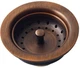 Kitchen Sink Strainer Drain 3.5 in. Post Styled Basket Antique Copper Sinkology