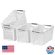 Soddeph Slim Plastic Storage Basket with Handles, Narrow Organizer box for Shelv