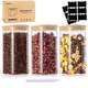 SENTVEND 51 Oz Glass Storage Jars with Bamboo Lids - 3 Pack Clear Glass Canister