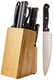 Amazon Basics 14-Pc High Carbon S/S Kitchen Knife Set w/ Sharpener & Pinewood Bl