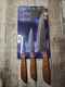 Gibson Home 107193.03 Seward 3 Piece Stainless Steel Cutlery Set Wood Handles