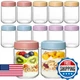 KEYWING 12 Pack Overnight Oats Containers With Lids, 16 oz Wide Mouth Mason Jars