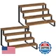 YATINEY Spice Rack, 4 Tier Wooden Display Riser Stand, Kitchen Storage Organizer