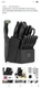 HUNTER.DUAL 15 Pcs Kitchen Knife Set with Block Self Sharpening, Black *NEW*
