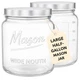 Kitchentoolz 64 oz Wide Mouth Mason Jars 2-Pack - Half Gallon Glass w/ Lids
