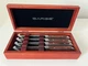 SARGE Knives 4 pc Serrated Rosewood Steak Knife Set + Case SK-107 400 Stainless