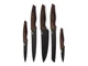 Oster Godfrey 5 Piece Stainless Steel Black Cutlery Set with Wood Print Handles