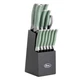Oster Lindbergh 14 Piece Stainless Steel Cutlery Set In Green With Soft Grip Ha