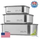 Cookeep 3pcs Stainless Steel Food Storage Containers with Lids Set, Leakproof Me