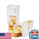 Flexzion 2PK Airtight Clear Bread Box Container Dispenser Loaf Storage Kitchen