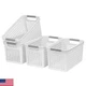 Soddeph Slim Plastic Storage Basket with Handles, Narrow Organizer box for Shelv