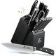 CoquusAid Knife Set, Upgrade 15 Pcs Knife Block Set with Widened Ventilated S...