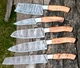 Damascus Chef Knife Set Custom Made Kitchen Knives - Forged Damascus Steel M 132