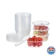 FULING 150 Set - 8 oz. Plastic Deli Food Storage Containers With Lids Disposable