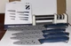 Zakarian by Dash 4-Piece Full Tang Cutlery/Knife Set Blue K52140. W/sharpener