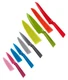 Kuhn Rikon COLORI+ Mixed Knife Set with Non-Stick Coating and Safety Sheaths,...