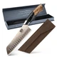 SHAN ZU 7" Damascus Santoku Knife Japanese Kitchen Knife Copper with Wood Sheath