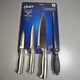 Oster 4pc Cutlery Starter Knife Set New Stainless Steel Knives and Sharpener