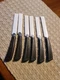 Quikut &ldquo;QUIKKLE&rdquo; Set Of 6 Stainless Steel Steak Knife Brown Handle Vintage NEW