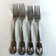 4 Cuisinart Elite French Rooster Forks Dinner ( 2) Dessert (2) Flatware