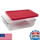 World Kitchen Pyrex Containers Simply Store 6-Cup Rectangular Glass Food