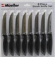 8 Piece Steak Knife Set Mueller Austria Model SS-55 Stainless Steel Serrated